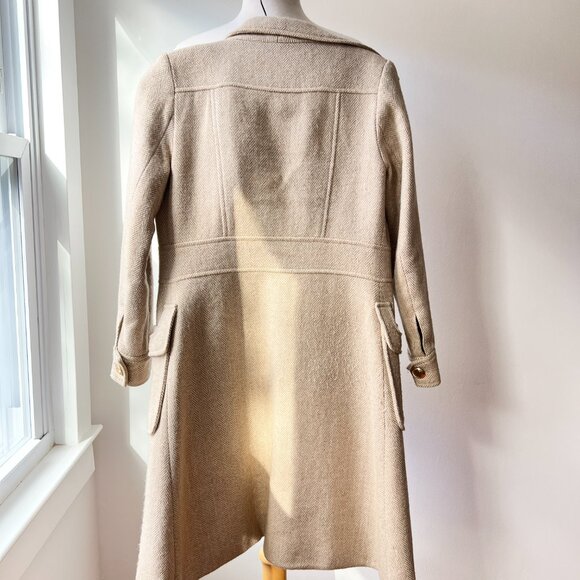 Vintage tan herringbone wool coat size xs - Picture 8 of 12